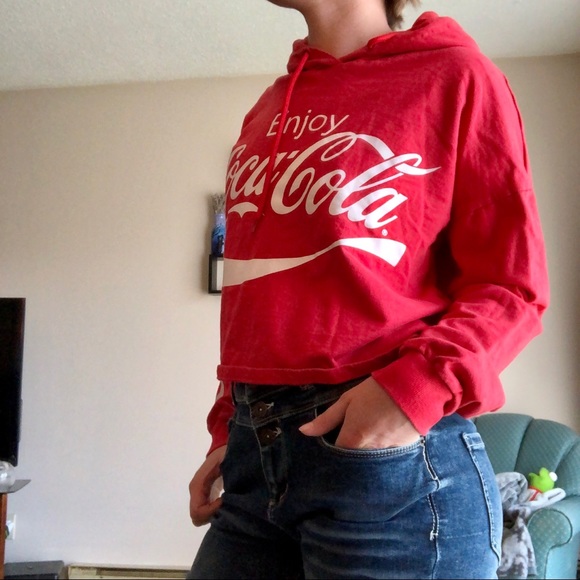 Cropped Classic Coca~Cola Hoodie NWOT - Picture 14 of 14